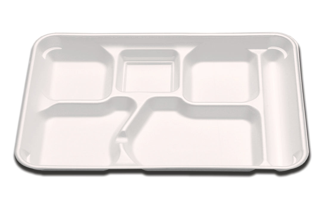 D & W Fine Pack Foam Tray 6 Compartment-125 Each-125/Box-4/Case