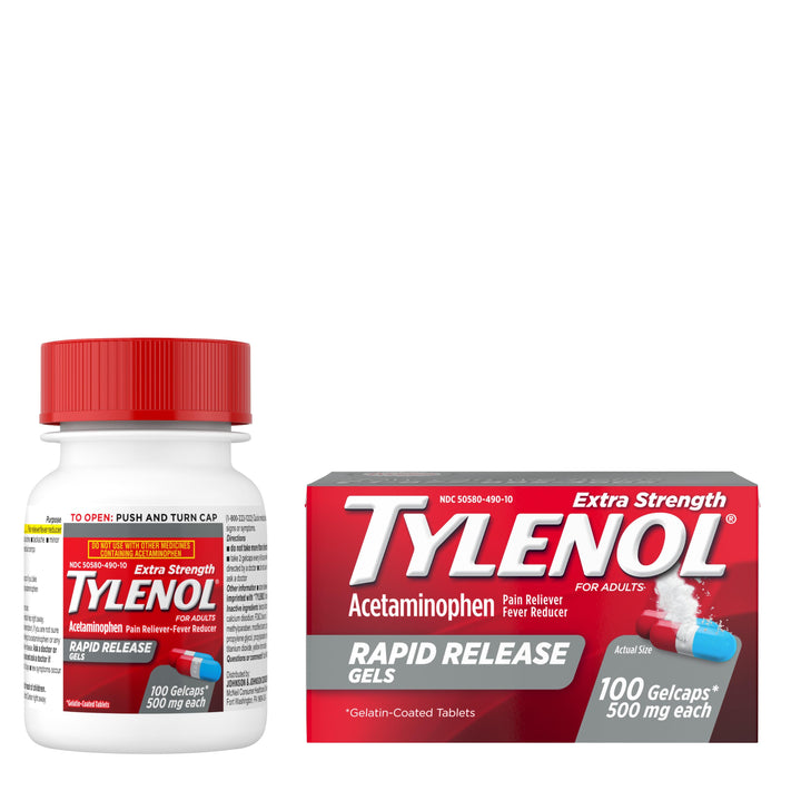 Tylenol Rapid Release Gelcaps-100 Count-6/Box-8/Case