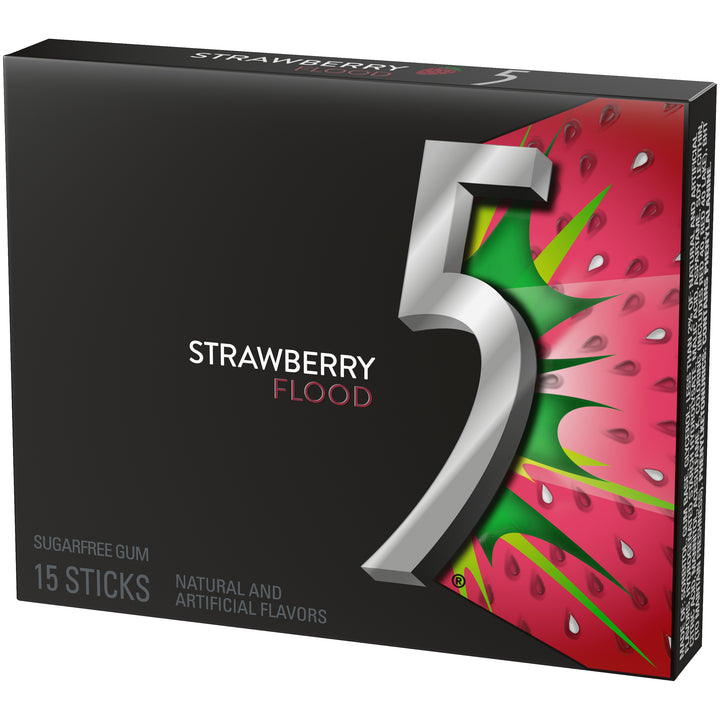 Five Sour Strawberry Gum-15 Piece-10/Box-12/Case