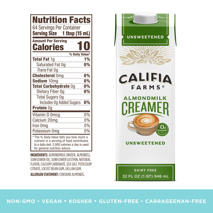 Califia Farms Califia Unsweetened Creamer-32 fl oz.s-6/Case