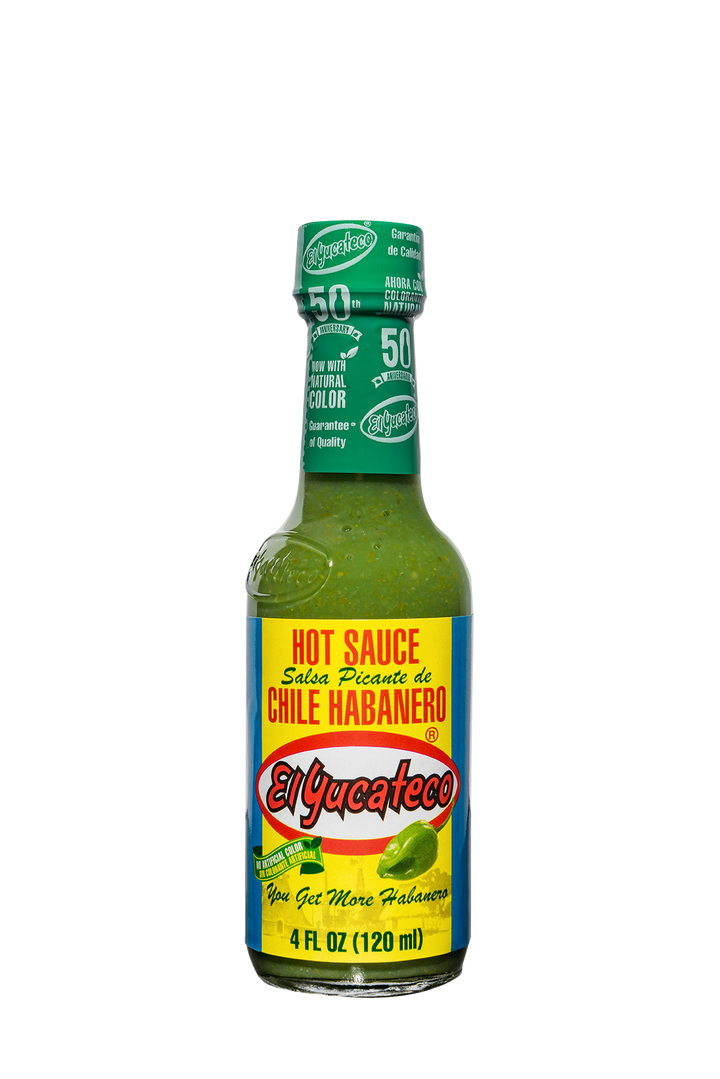 El Yucateco Green Chile Habanero Hot Sauce Bottle-4 fl oz.-12/Case
