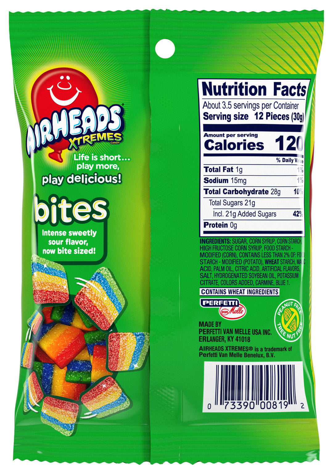 Airheads Rainbow Berry Xtremes Bites-3.8 oz.-12/Case