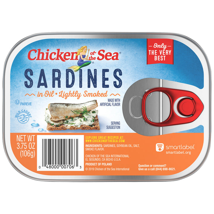 Chicken Of The Sea Smoked Sardines In Oil-3.75 oz.-18/Case