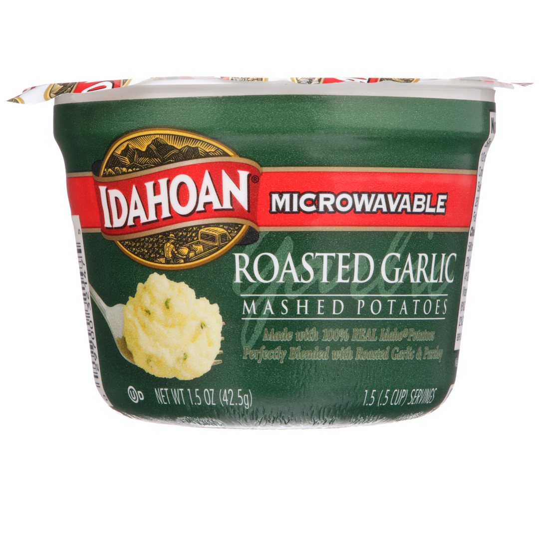 Idahoan Foods Roasted Garlic Mashed Potato Microwavable Bowl-1.5 oz.-10/Case