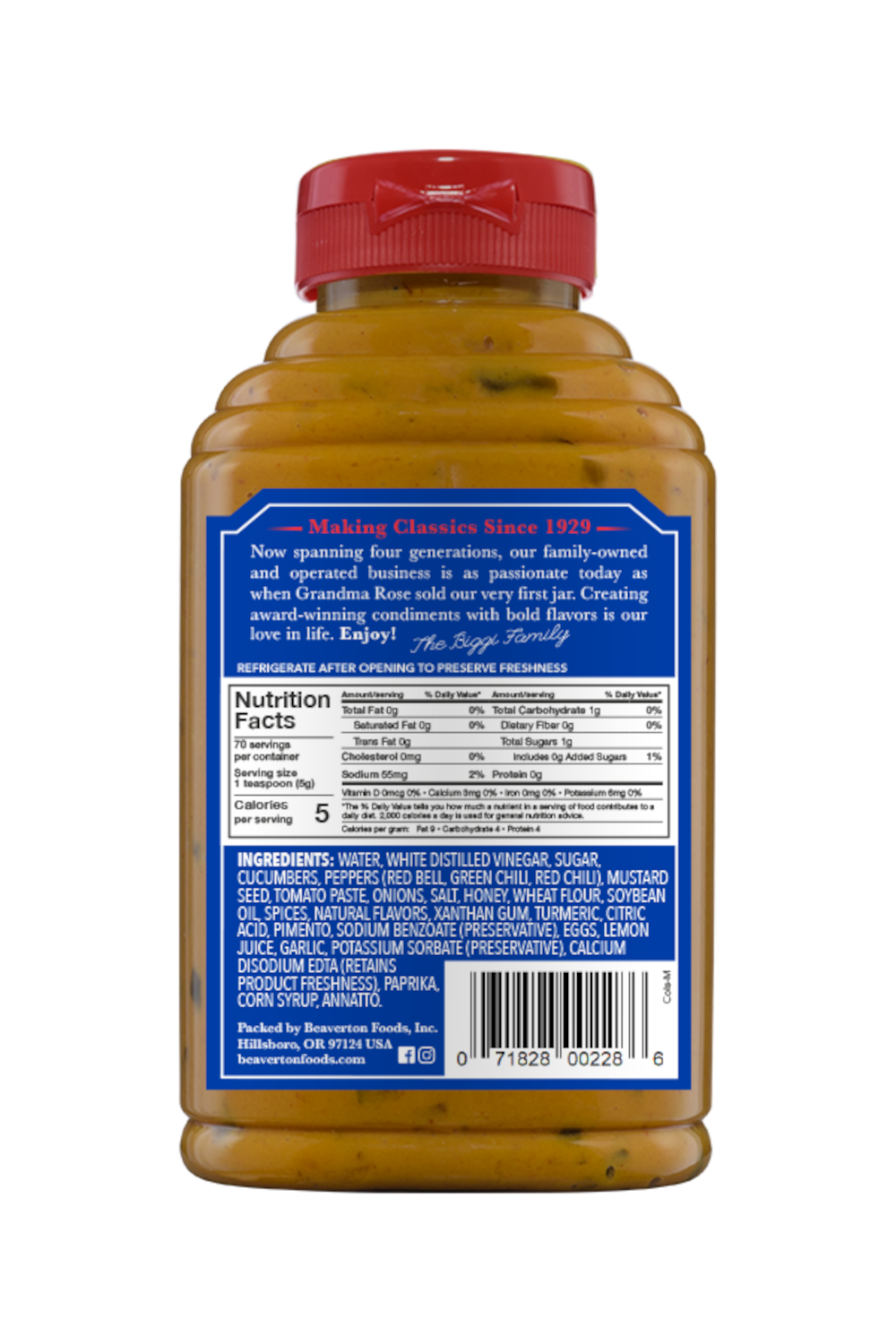 Beaver Coney Island Mustard Bottle-12.5 oz.-6/Case