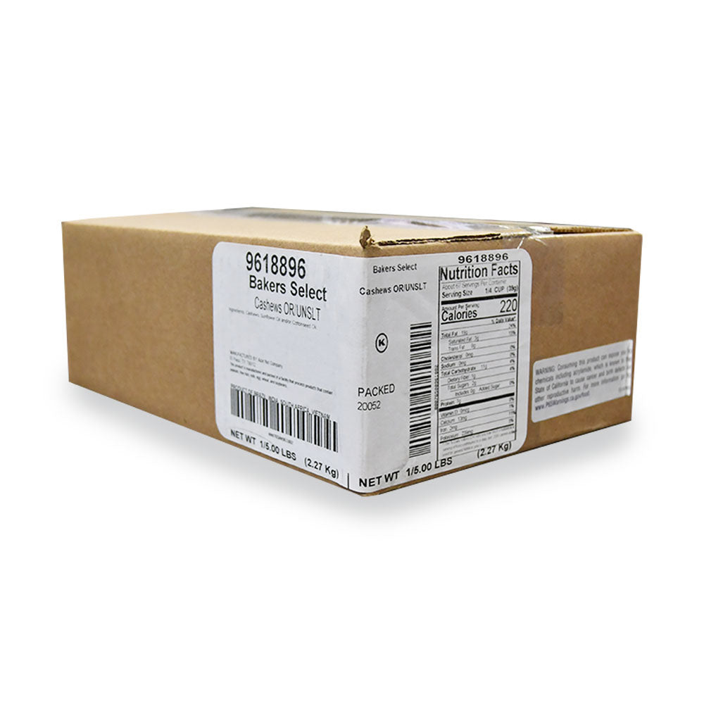 Baker's Cashew Pieces Oil Roasted Unsalted-5 lb.-1/Case