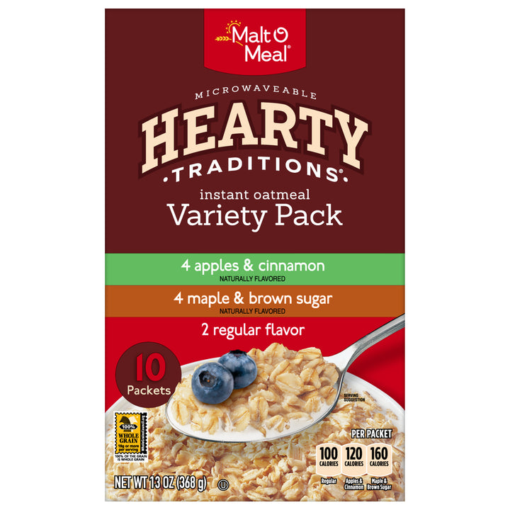 Malt O Meal Cereal Hearty Instant Oatmeal Variety-13 oz.-12/Case