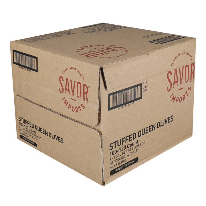 Savor Imports Stuffed Queen Olives-100-120 Count-Bulk-1 Gallon-4/Case