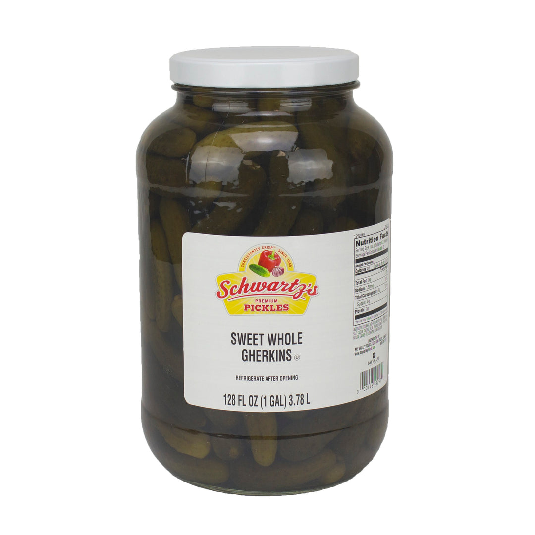 Schwartz's Sweet 171 To 184 Count Pickle Gherkin Bulk-1 Gallon-4/Case
