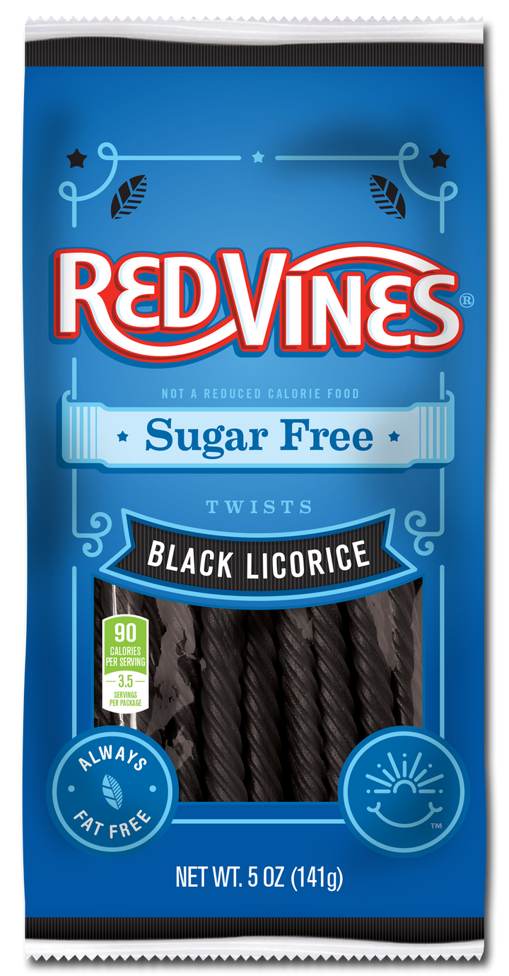 Red Vines Sugar Free Black Licorice Twists-5 oz.-12/Case