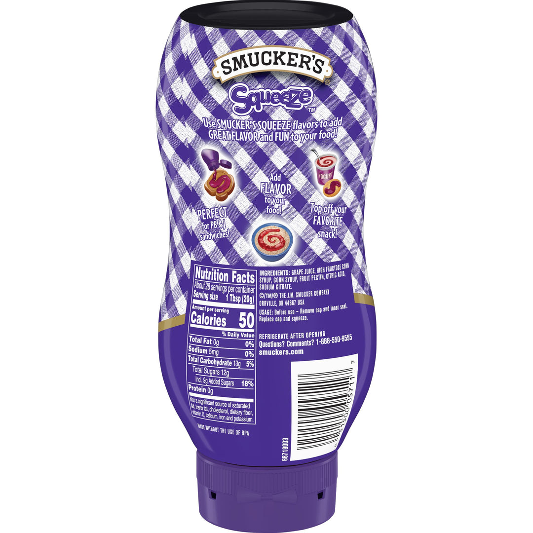 Smucker's Grape Jelly Squeeze-20 oz.-12/Case