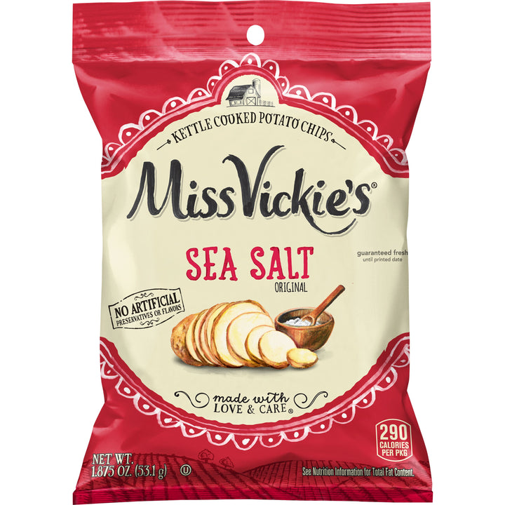 Miss Vickie's Sea Salt Kettle Cooked Potato Chips-1.875 oz.-24/Case
