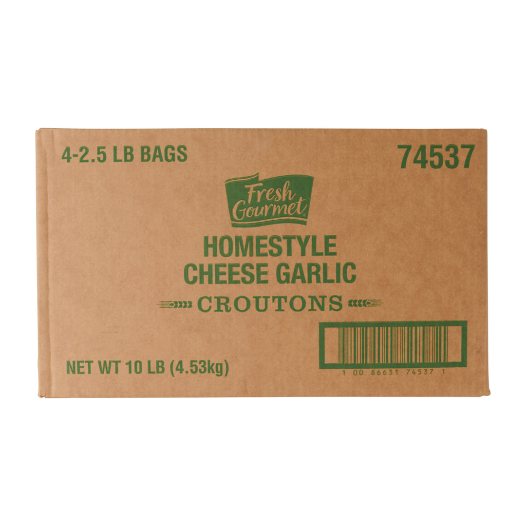 Fresh Gourmet Homestyle Trans Fat Free Cheese And Garlic Crouton Bulk-2.5 lb.-4/Case