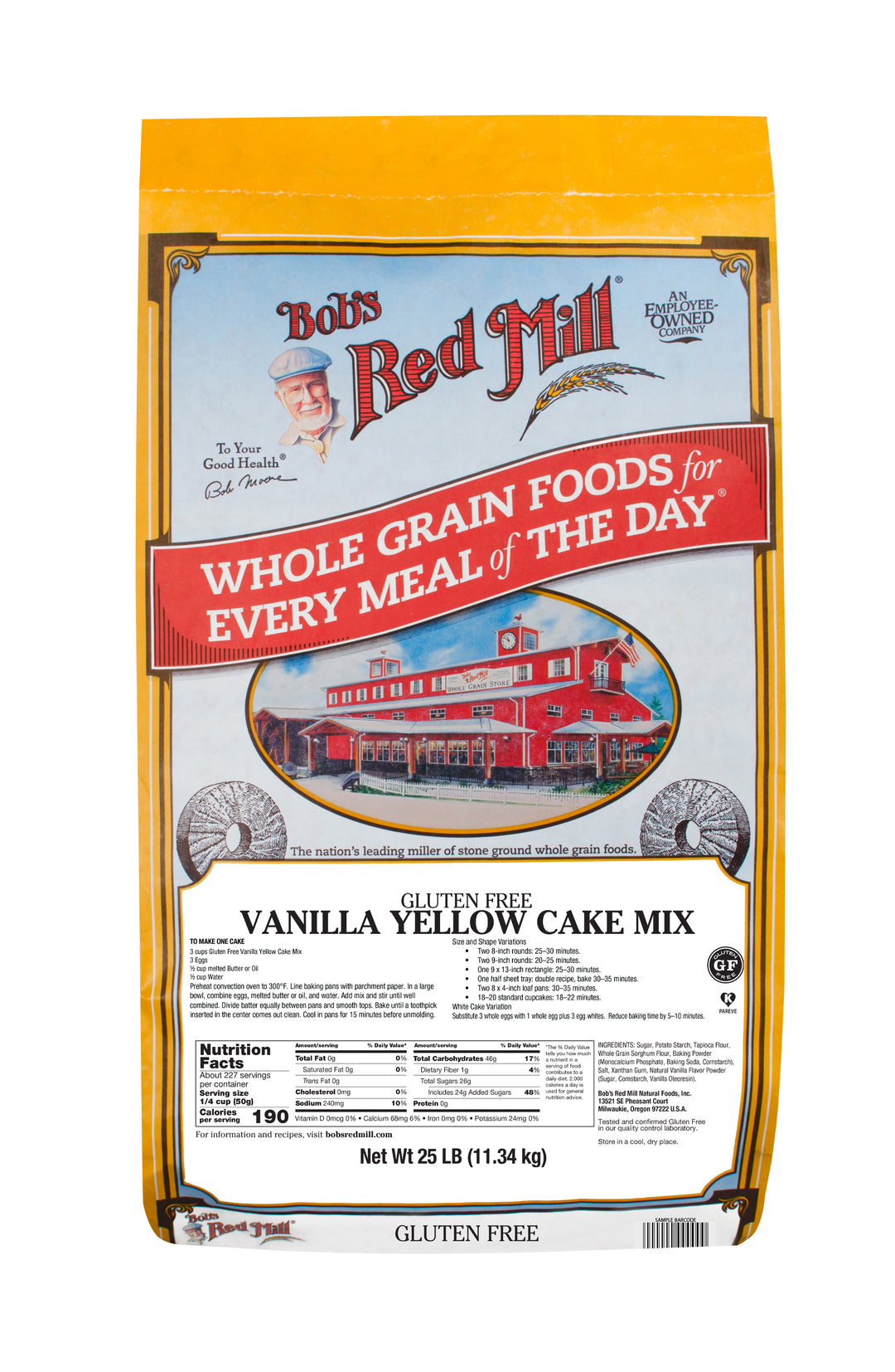 Bob's Red Mill Natural Foods Inc Gluten Free Vanilla Cake Mix-25 lb.