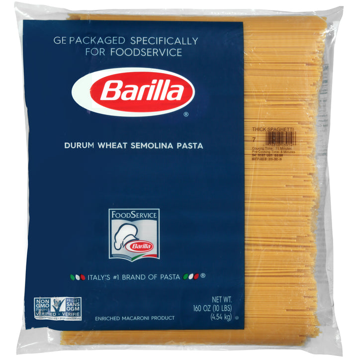Barilla Non-Gmo Thick Spaghetti-160 oz.-2/Case