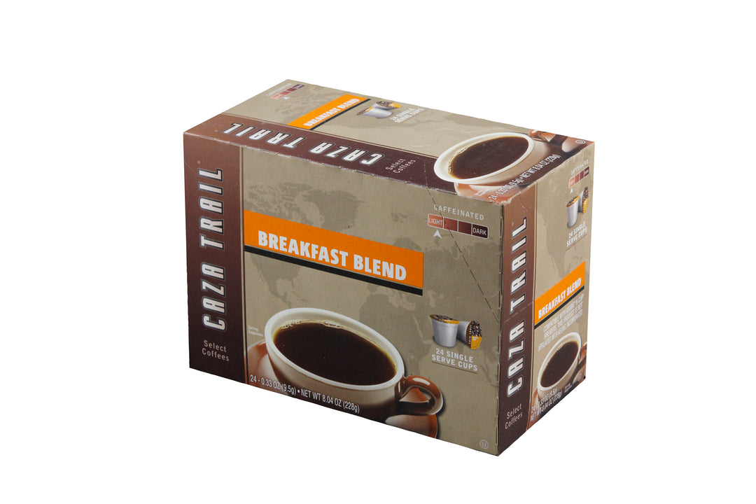 Caza Trail Coffee Breakfast Blend Single Service Brewing Cup-24 Each-4/Case