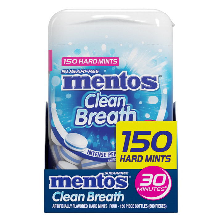 Mentos Clean Breath Peppermint-150 Count-4/Box-6/Case