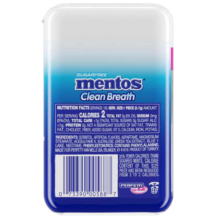 Mentos Clean Breath Peppermint-150 Count-4/Box-6/Case