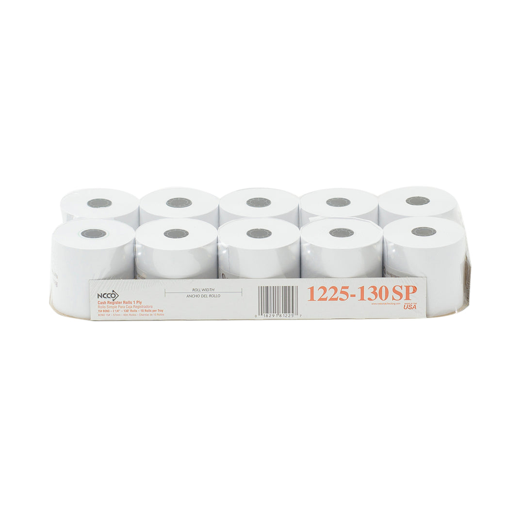 National Checking Register Roll 2.25 White 1 Ply 1-40 Roll-40 Roll-1/Case