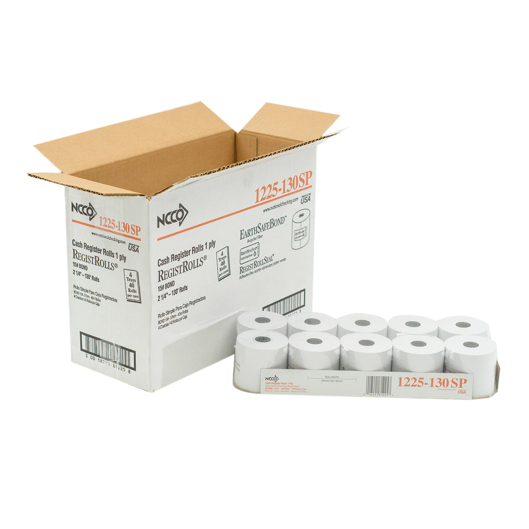 National Checking Register Roll 2.25 White 1 Ply 1-40 Roll-40 Roll-1/Case