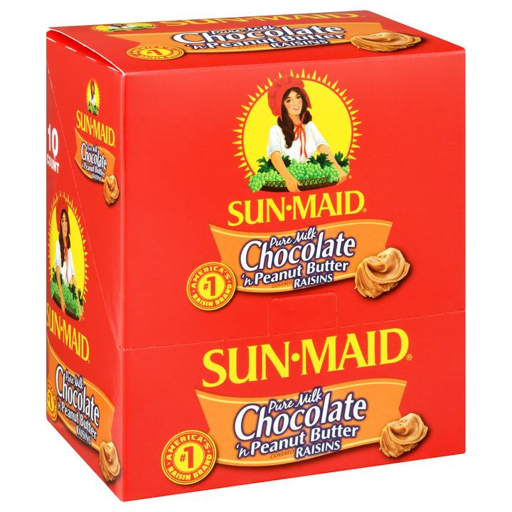 Sunmaid Peanut Butter & Milk Chocolate Raisins-2 oz.-10/Box-4/Case