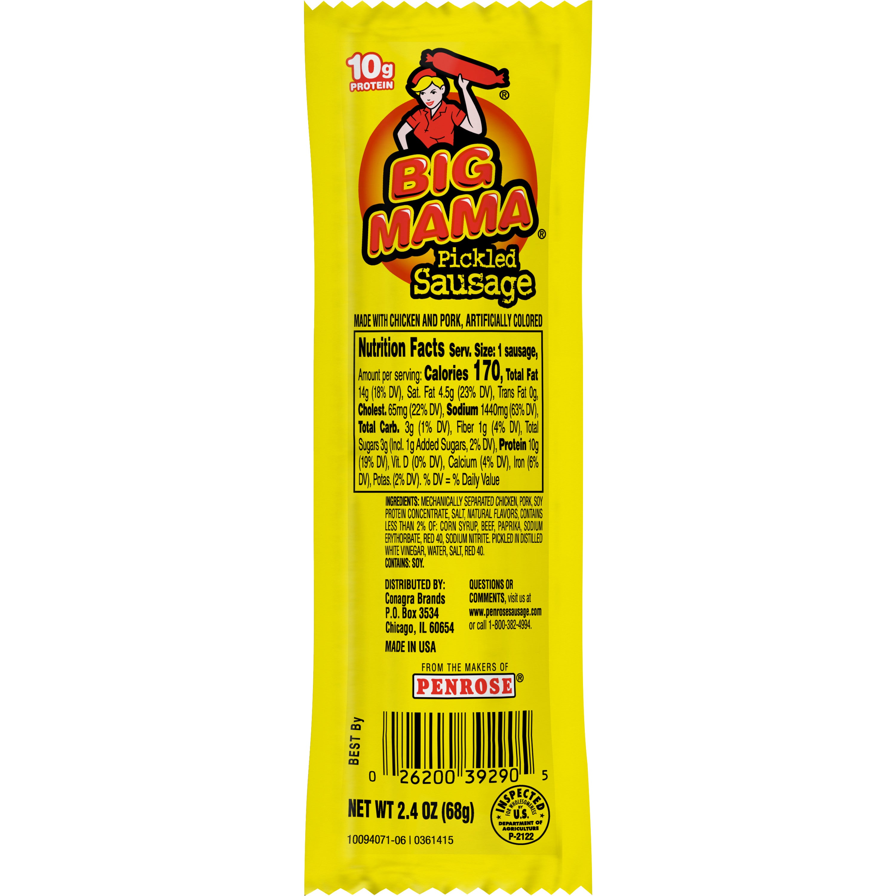 Penrose Pickled Sausage Big Mama 72/2.4 Oz. MPN# 2620039290