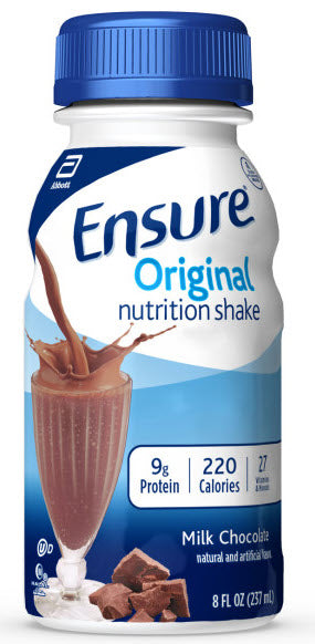 Ensure Chocolate 8 oz. Bottle-8 fl oz.s-6/Box-4/Case