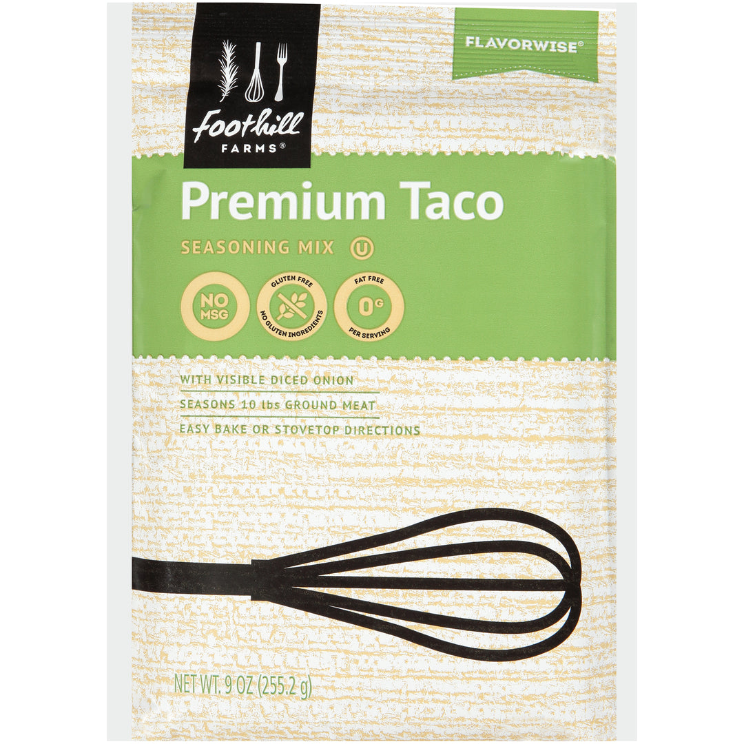 Foothill Farms Premium Reduced Sodium No Msg Taco Seasoning Mix-9 oz.-6/Case