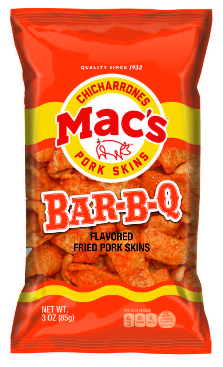 Mac's Bbq Pork Skins-Case--3 oz.-12/Case
