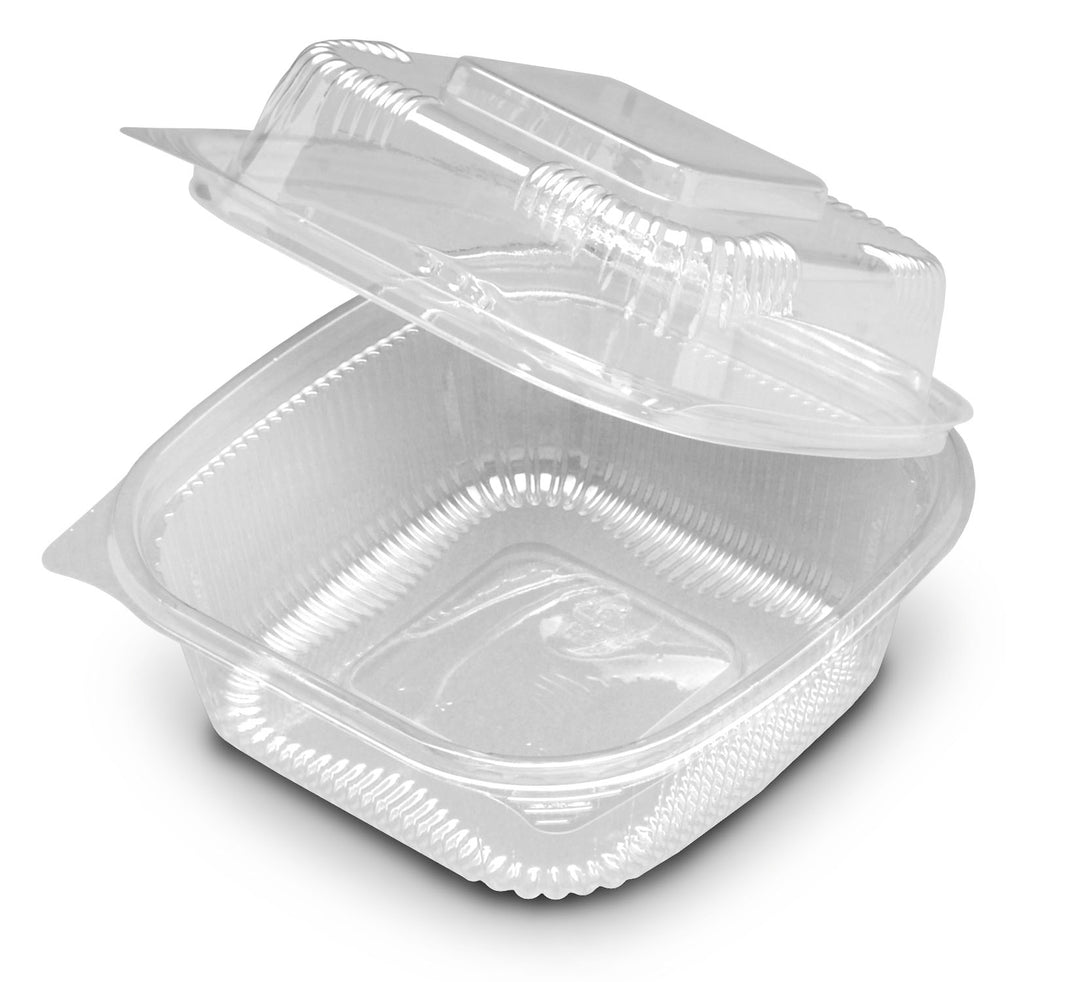 D & W Fine Pack Container Hinged 6 Inch Clear-250 Each-250/Box-1/Case