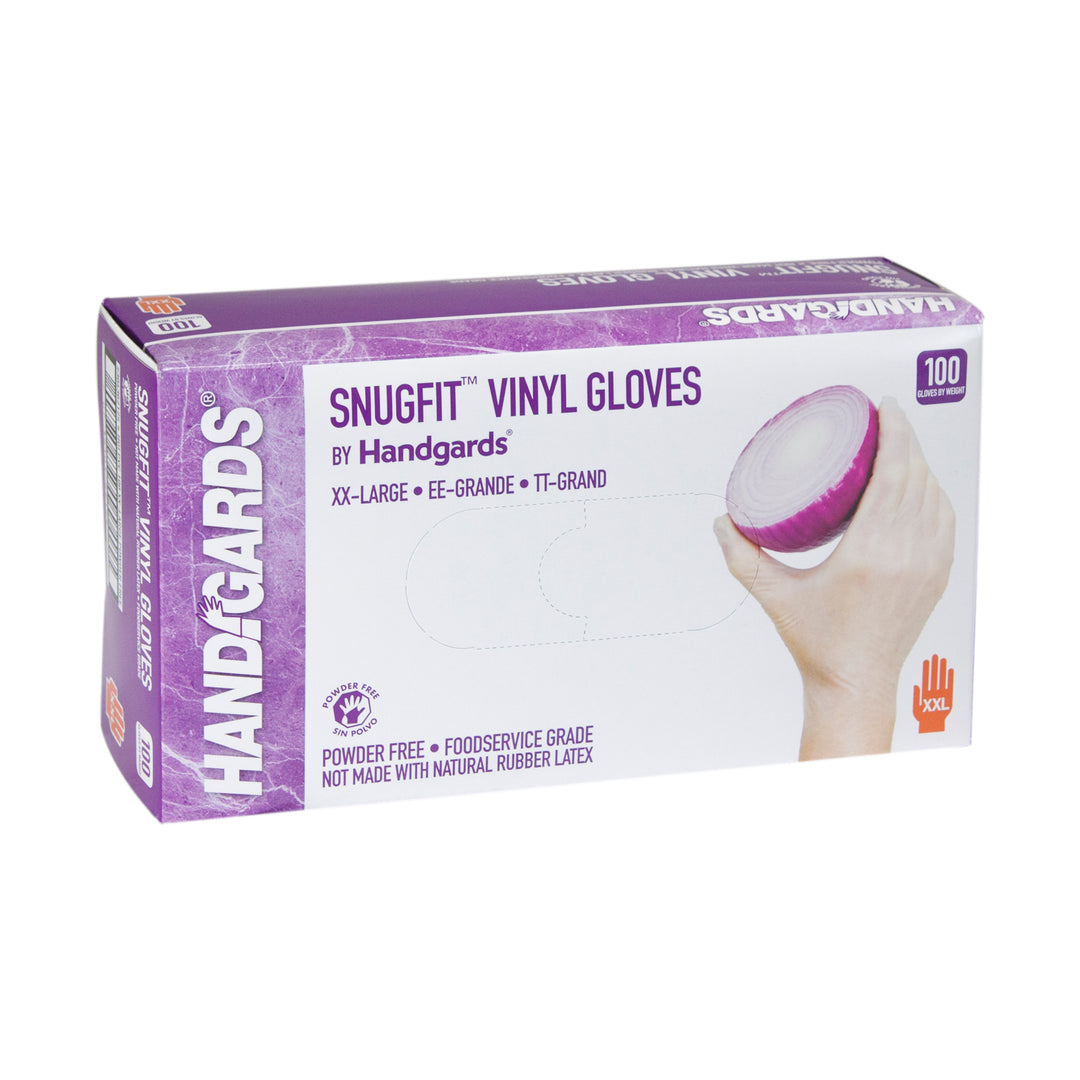 Handgards Snugfit Vinyl Powder Free Xx-Large Glove-100 Each-100/Box-10/Case