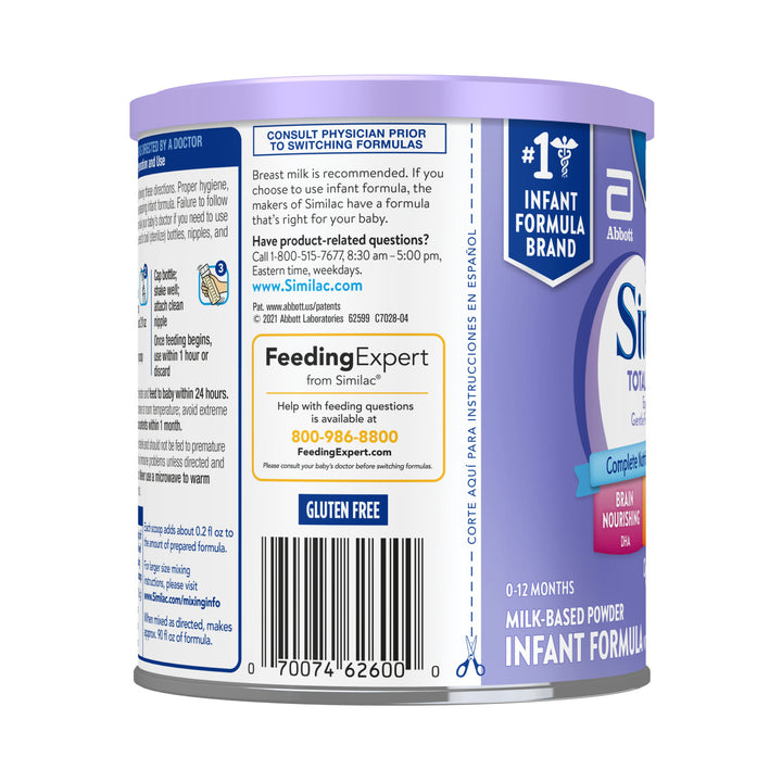 Similac Total Comfort Easy To Digest Milk-Based Powder Infant Formula Can With Iron-12.6 oz.-6/Case