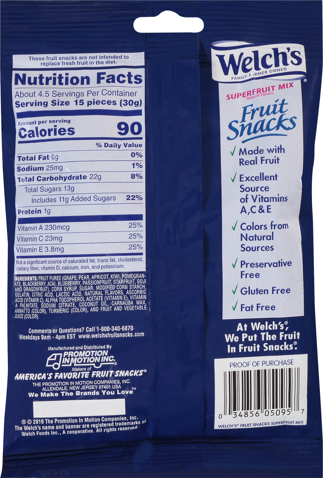 Welch's Super Fruit Mix Fruit Snack-5 oz.-12/Case
