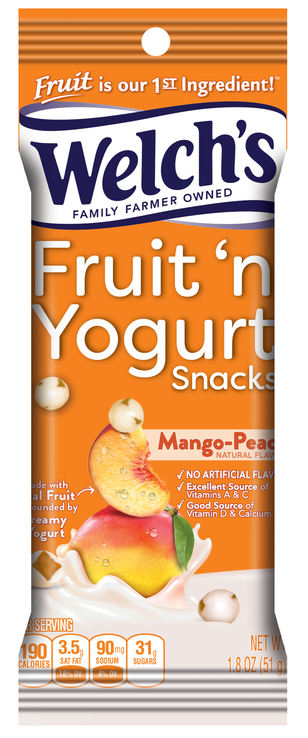 Welch's Fruit 'N Yogurt Mango Peach-1.8 oz.-10/Box-4/Case