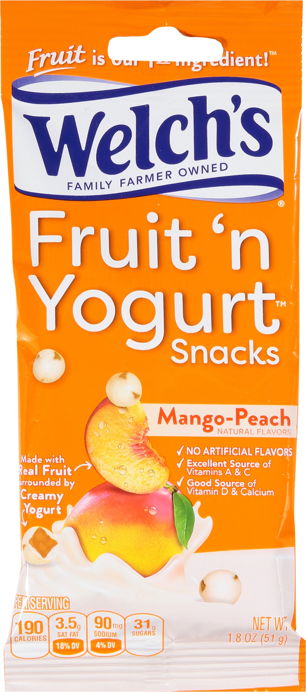 Welch's Fruit 'N Yogurt Mango Peach-1.8 oz.-10/Box-4/Case