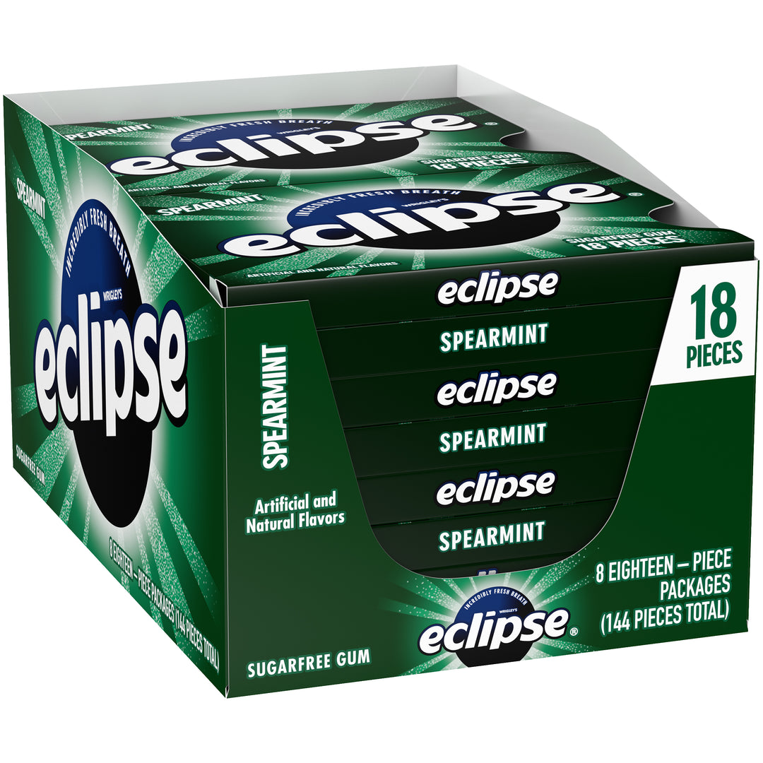 Eclipse Single Serve Spearmint Gum-18 Piece-8/Box-18/Case