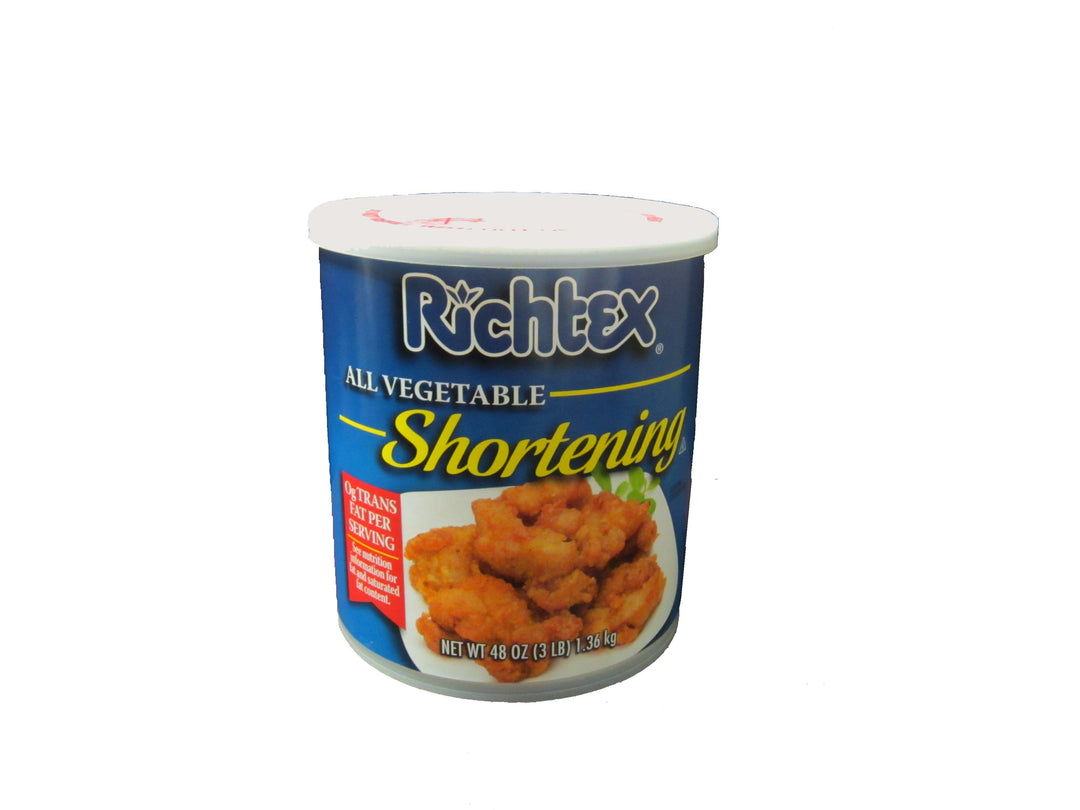 Richtex Trans Fat Free Shortening Vegetable-3 lb.-12/Case