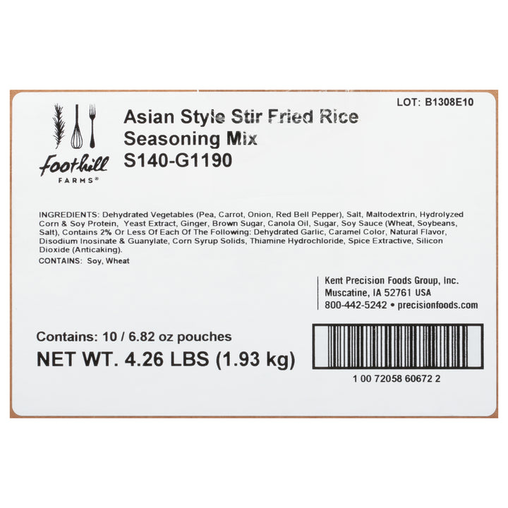 Foothill Farms Asian Stir Fried Rice Seasoning Mix-6.82 oz.-10/Case