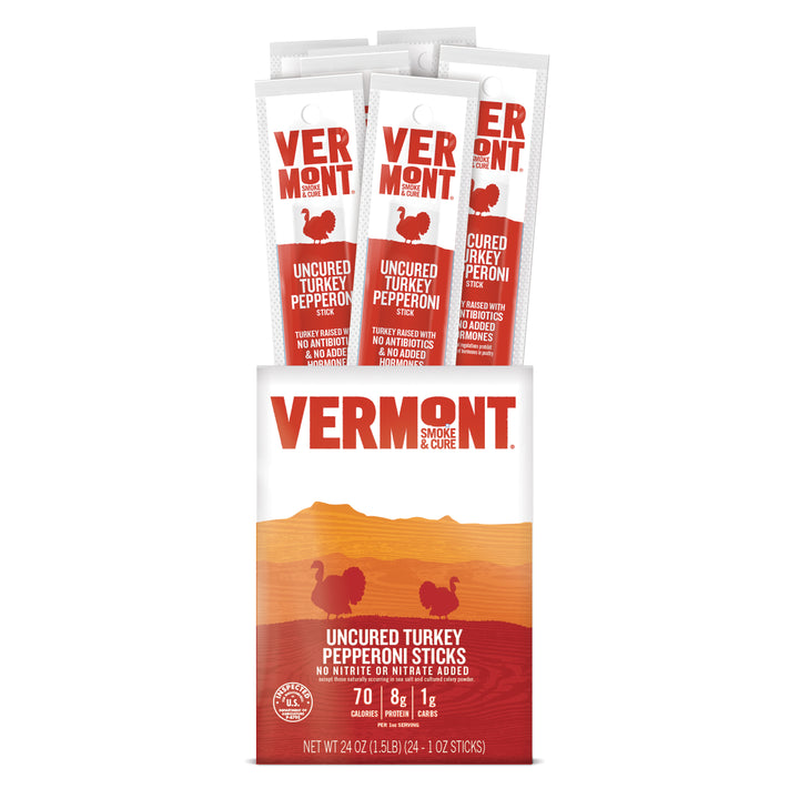 Vermont Smoke And Cure Uncured Pepperoni Turkey-1 oz.-24/Box-2/Case