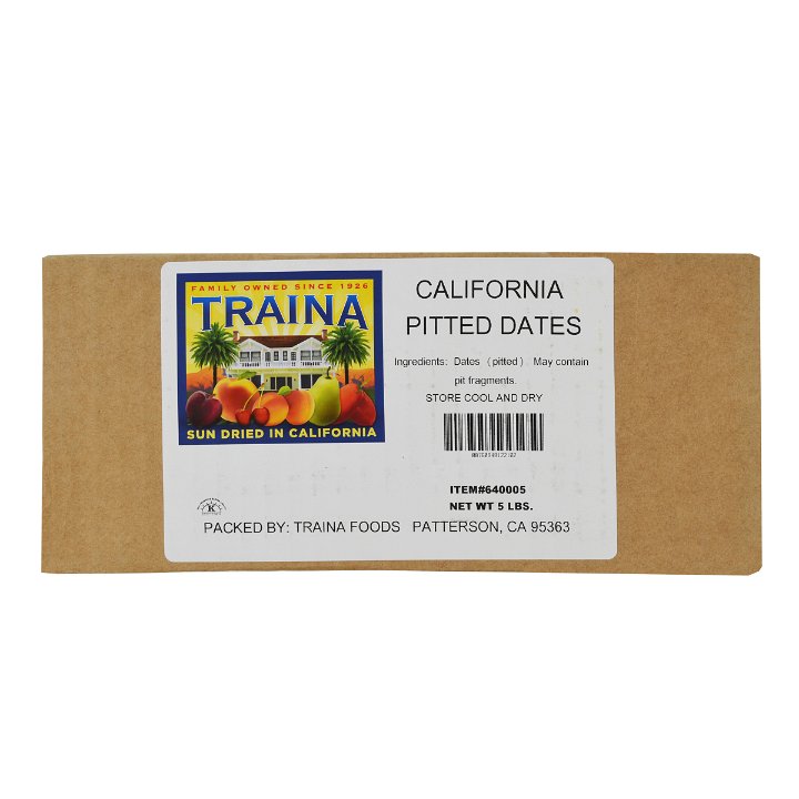 Traina California Pitted Dates-5 lb.-1/Case