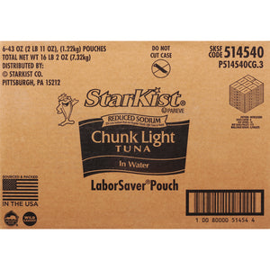 Starkist Reduced Sodium Chunk Light Tuna In Water Sourced & Packed In Usa-43 oz.-6/Case