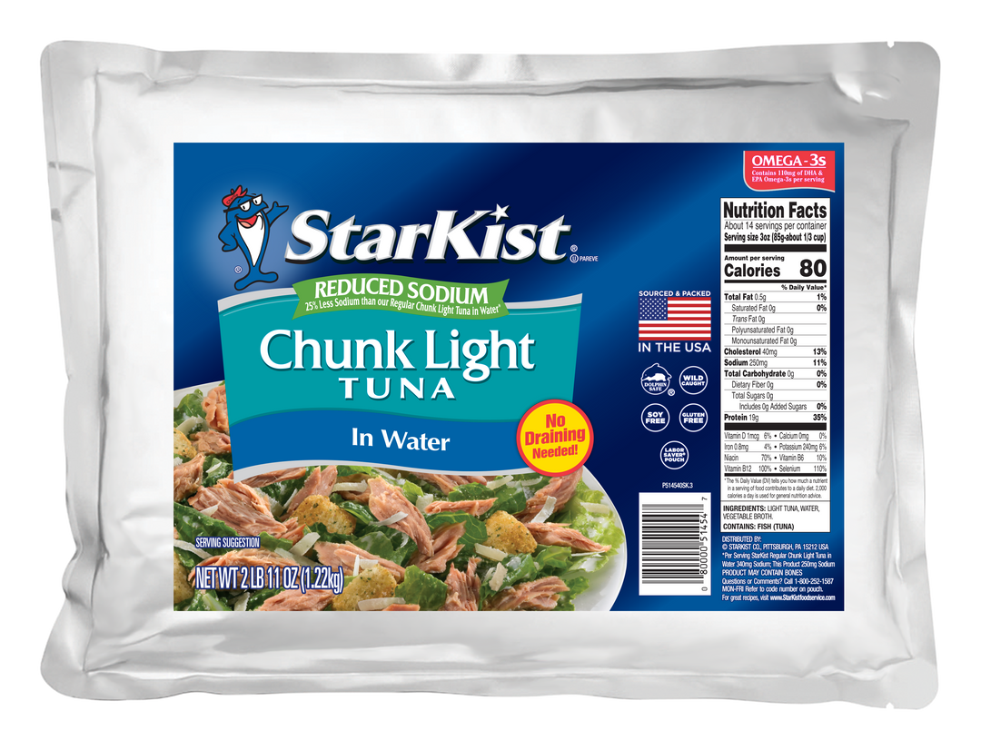 Starkist Reduced Sodium Chunk Light Tuna In Water Sourced & Packed In Usa-43 oz.-6/Case
