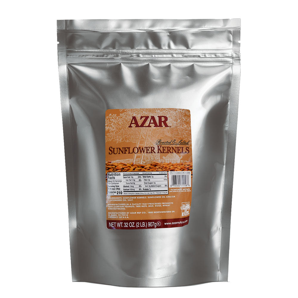 Azar Roasted Salted Sunflower Kernel-2 lb.-3/Case