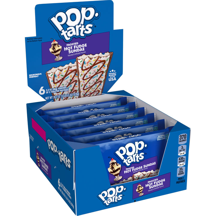 Kellogg's Pop-Tarts Frosted Open & Fold Display Hot Fudge Sunday Pastry-3.3 oz.-6/Box-12/Case