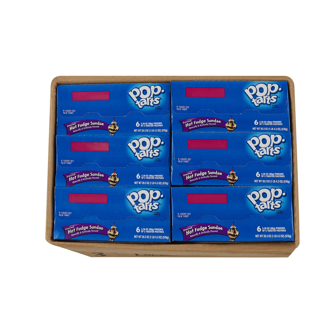 Kellogg's Pop-Tarts Frosted Open & Fold Display Hot Fudge Sunday Pastry-3.3 oz.-6/Box-12/Case