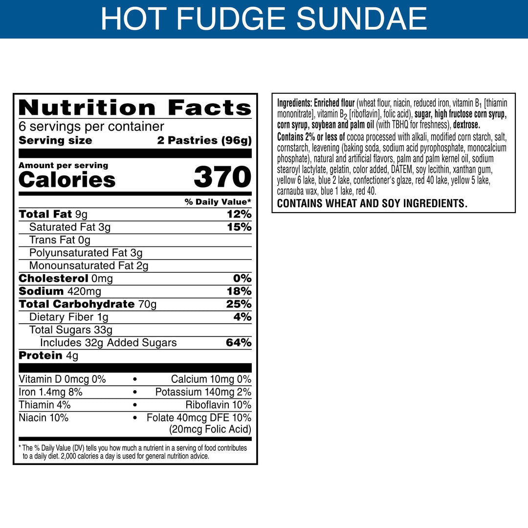 Kellogg's Pop-Tarts Frosted Open & Fold Display Hot Fudge Sunday Pastry-3.3 oz.-6/Box-12/Case