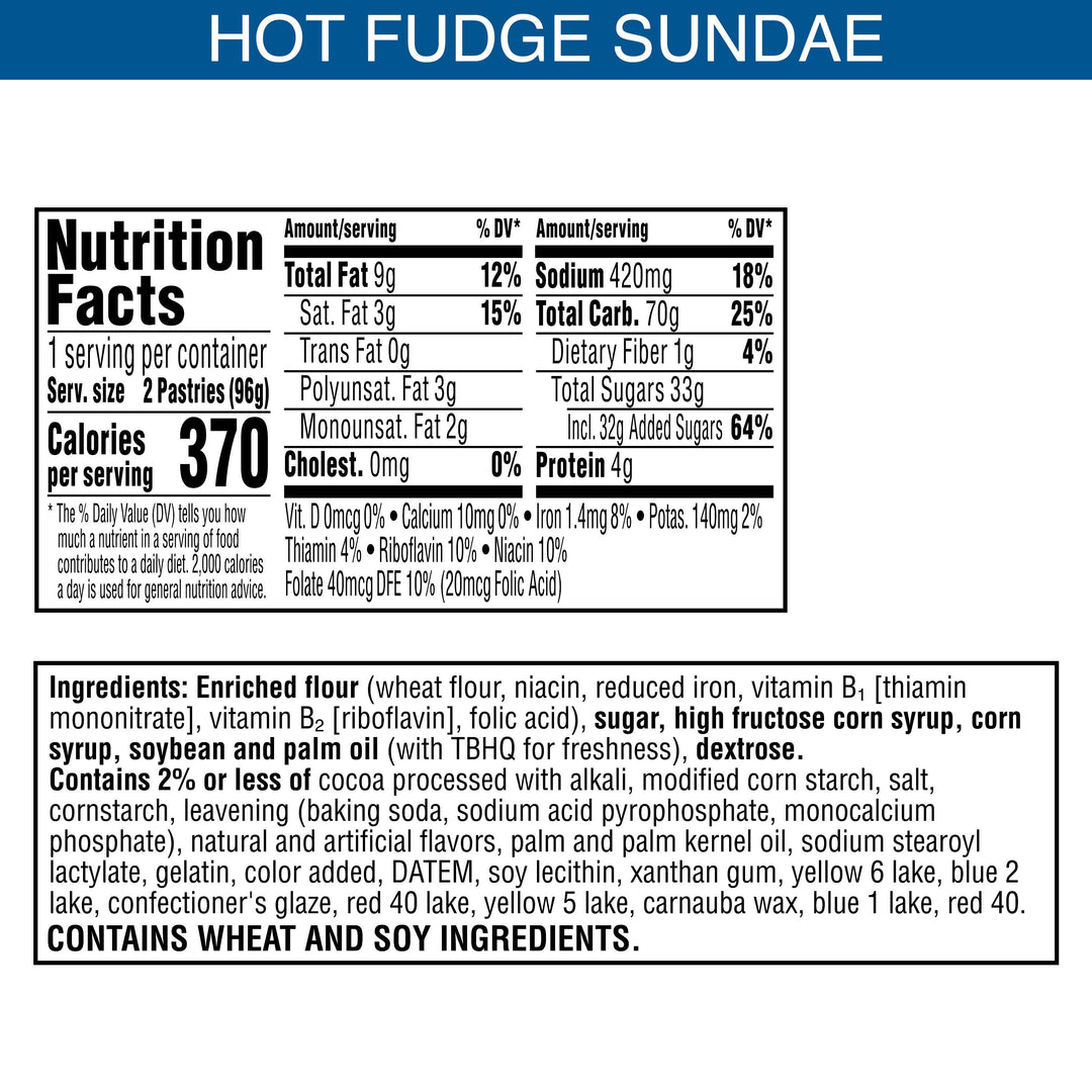 Kellogg's Pop-Tarts Frosted Open & Fold Display Hot Fudge Sunday Pastry-3.3 oz.-6/Box-12/Case