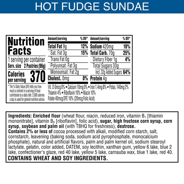 Kellogg's Pop-Tarts Frosted Open & Fold Display Hot Fudge Sunday Pastry-3.3 oz.-6/Box-12/Case