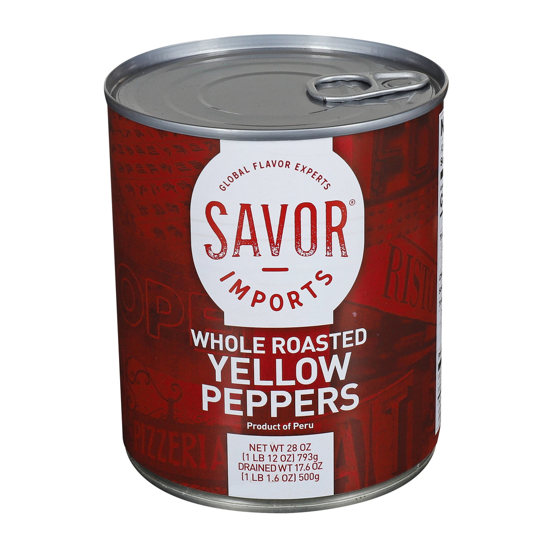 Savor Imports Roasted Whole Yellow Peppers-28 oz.-12/Case