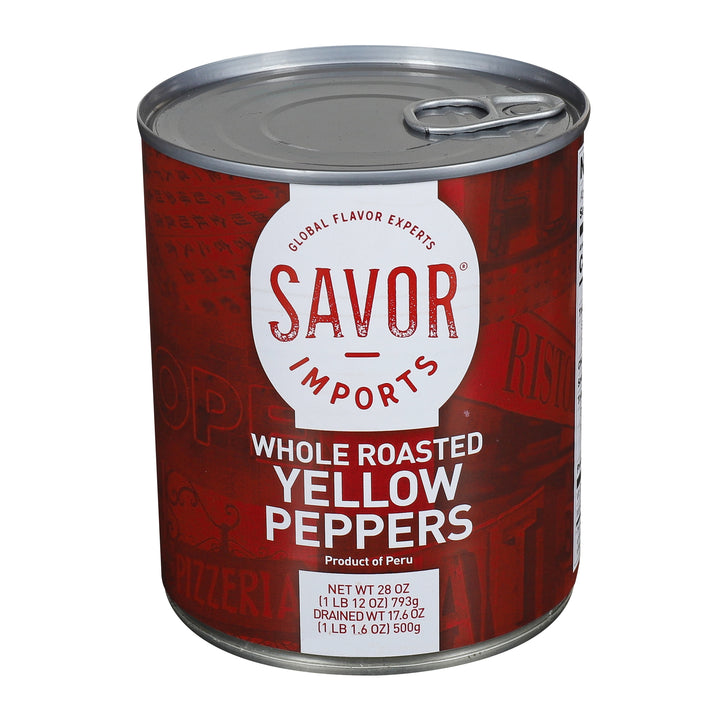 Savor Imports Roasted Whole Yellow Peppers-28 oz.-12/Case